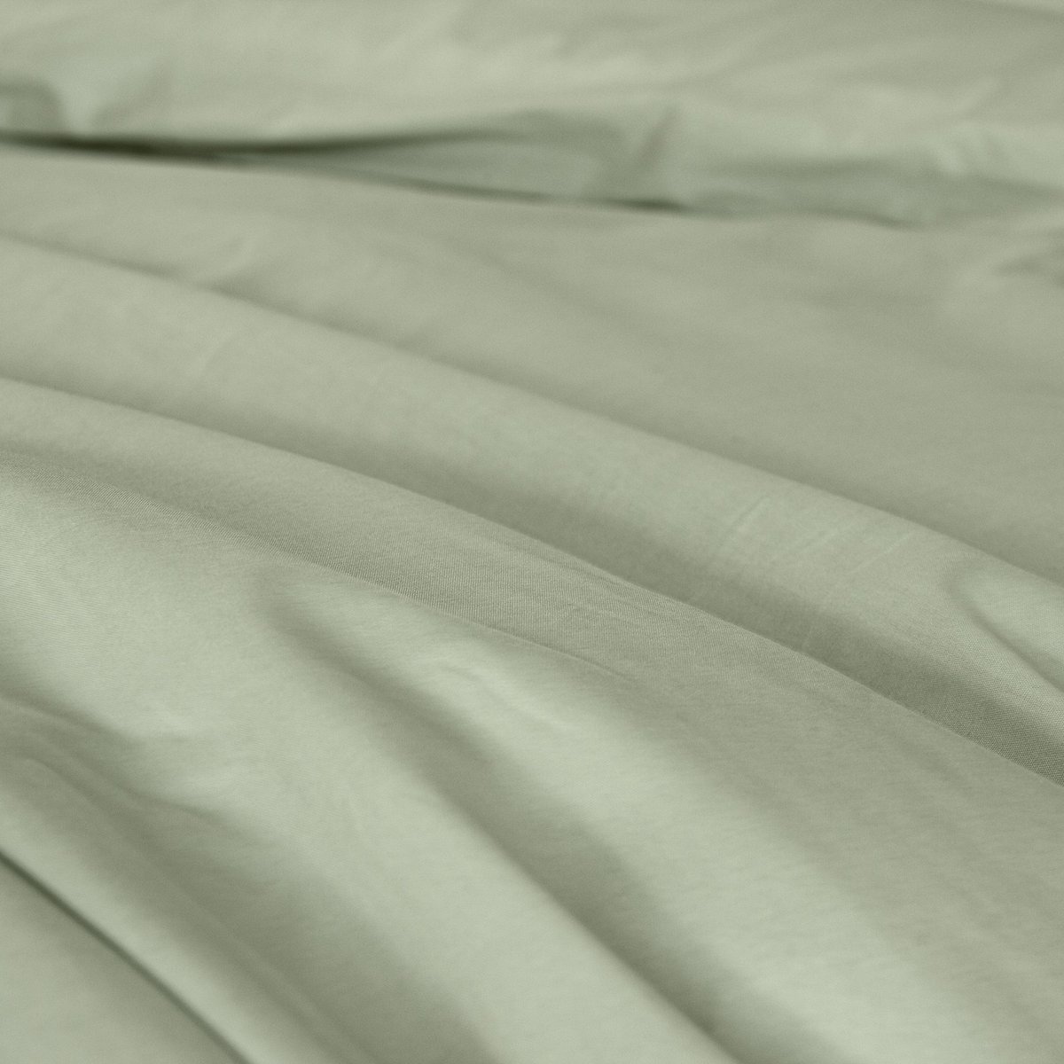 Parure de lit - housse de couette avec taies en percale de coton sauge, EDEN