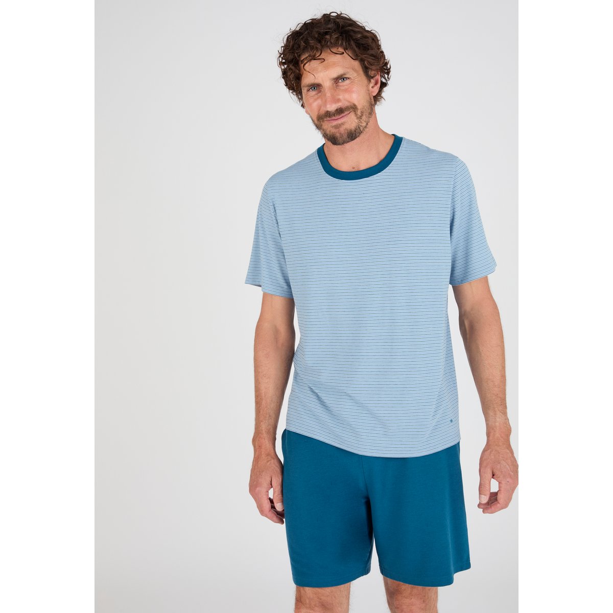 Pyjashort Climatyl bleu clair rayé, DAMART