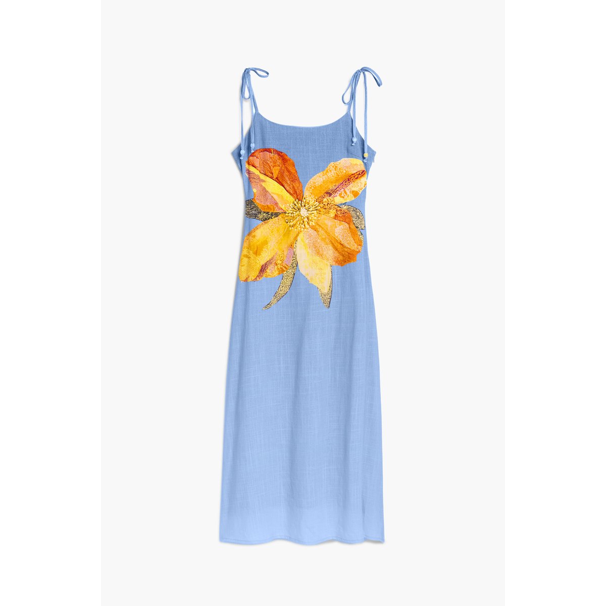Robe longue imprimée bleu, DESIGUAL