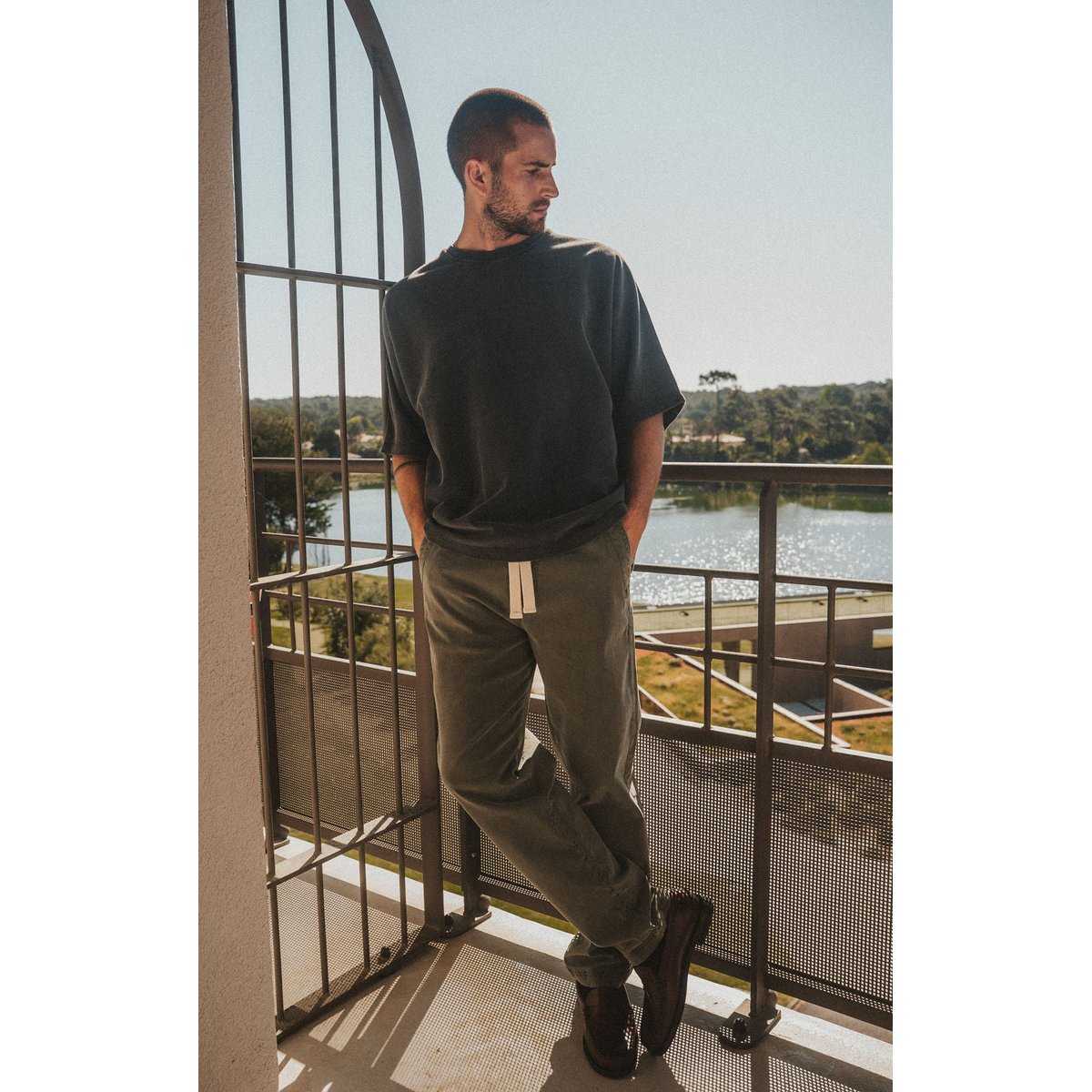 PANTALON LOOSE PIZA vert, PULLIN