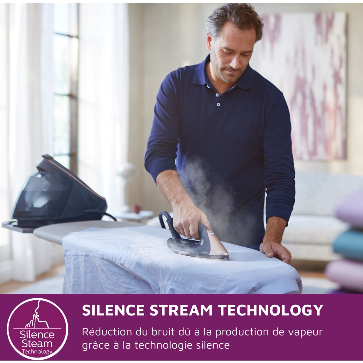 Centrale vapeur PSG9030/20 noir et rose doré 1,8L bleu, PHILIPS