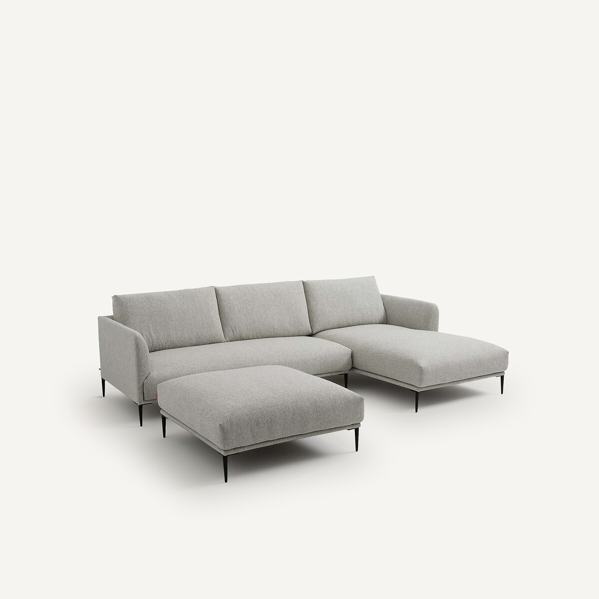 Repose-pied XL en tissu chiné effet bouclette, OSCAR grège, AM.PM X EMMANUEL GALLINA