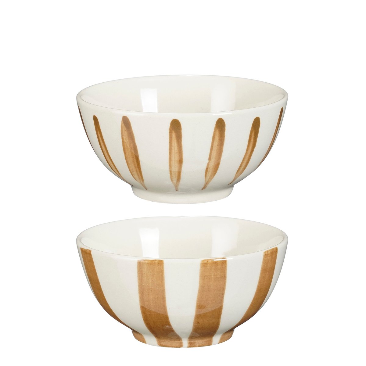 Lot de 8 bols rayés ELSIE marron, MICA DECORATIONS