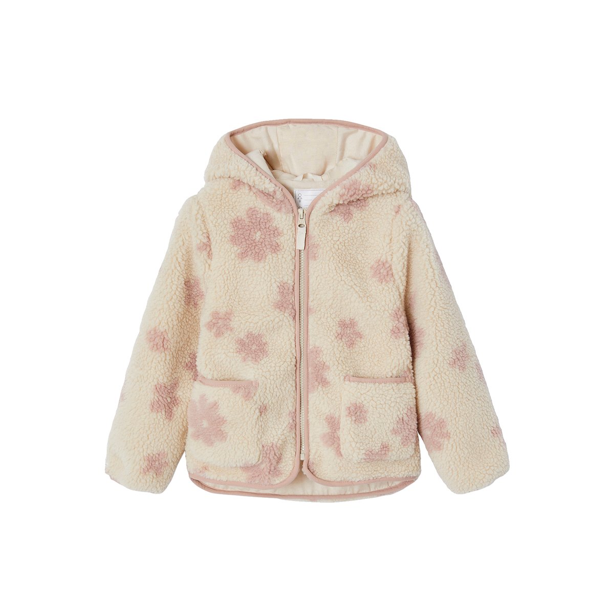 Veste sherpa motifs vanille, VERTBAUDET