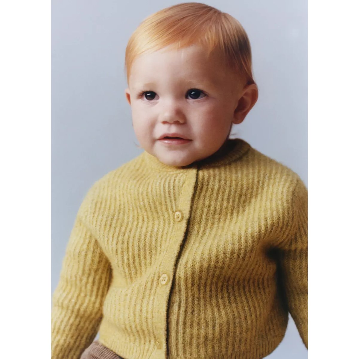 Cardigan maille côtelée citron vert, MANGO BABY