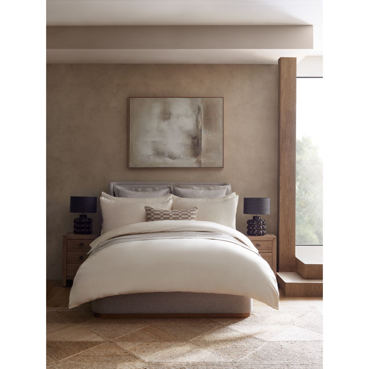 Parure housse de couette satin égyptien ivoire, NEXT