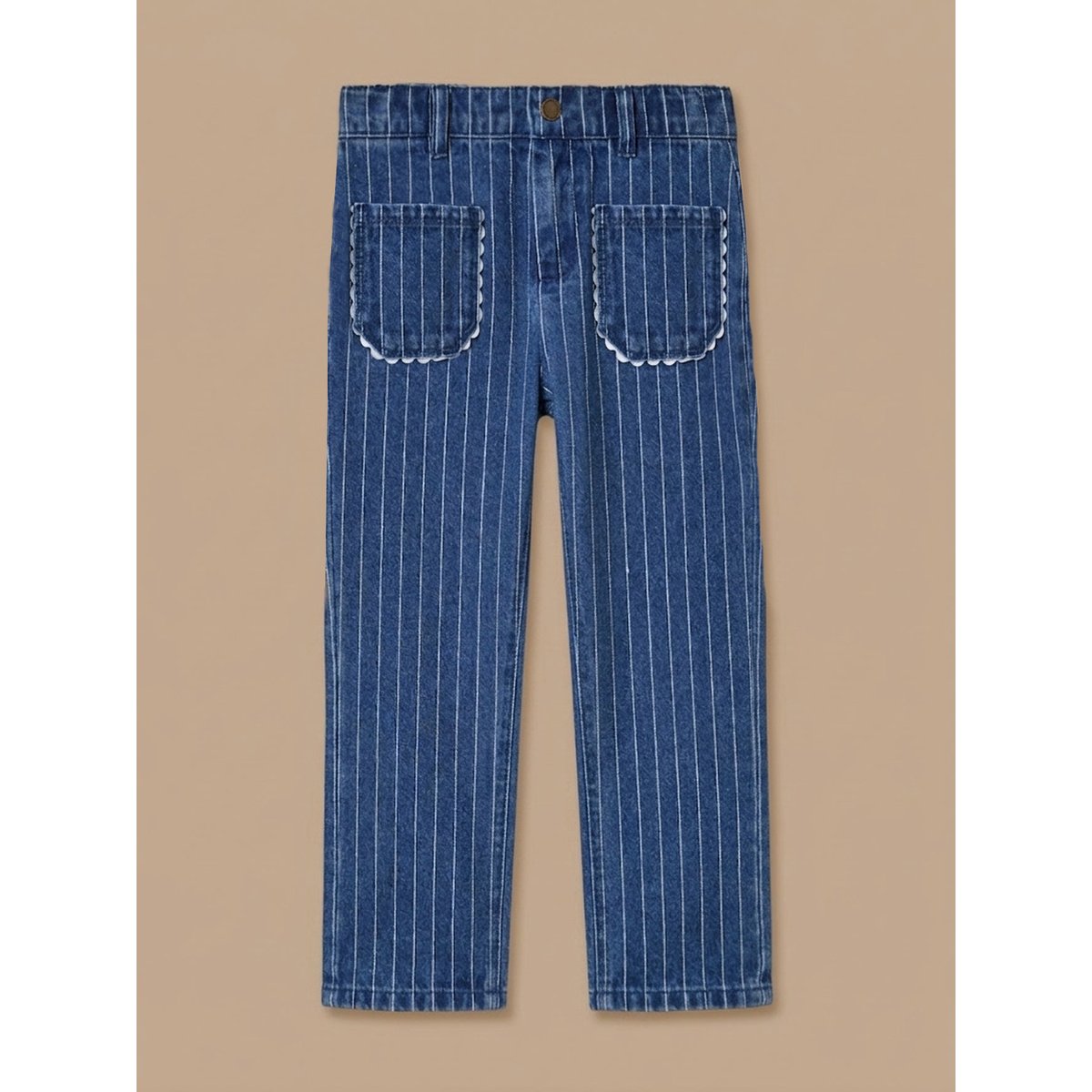 Pantalon droit rayé festonné rayure tennis, CYRILLUS