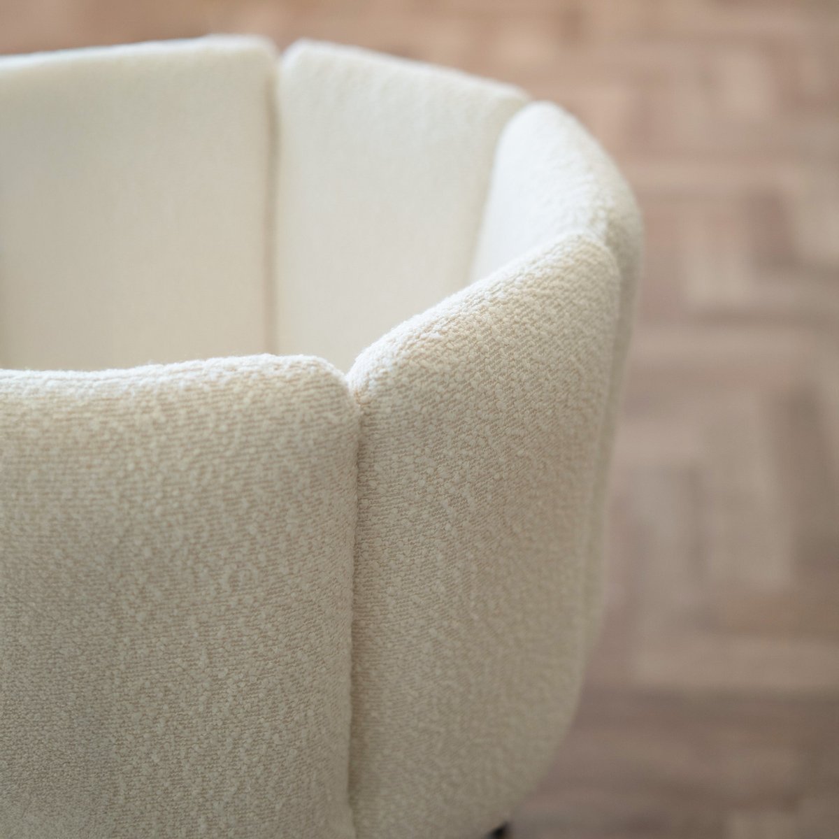 Lot de 2 chaises en tissu bouclé et pieds en métal - COSETTE beige, MAISON PAVANE