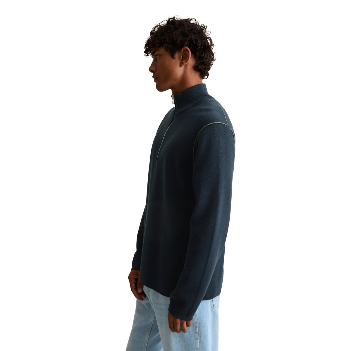 Troyer relaxed en mélange de coton bio et de lyocell de haute qualité bleu foncé, MARC O’POLO DENIM