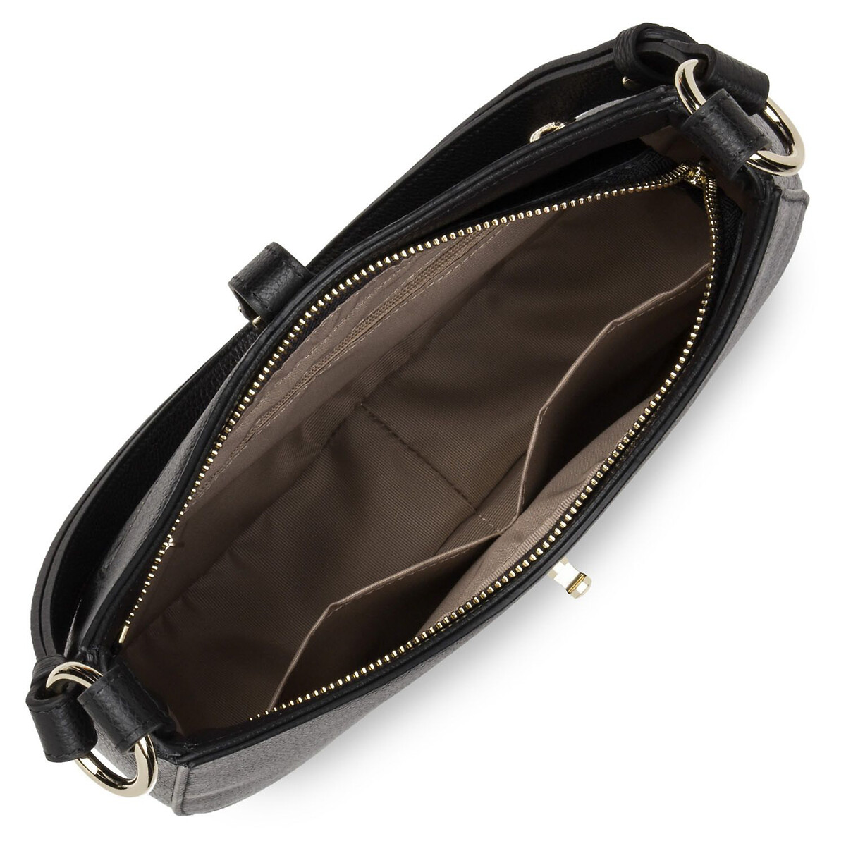 Sac besace cuir FOULONNÉ MILANO noir, LANCASTER