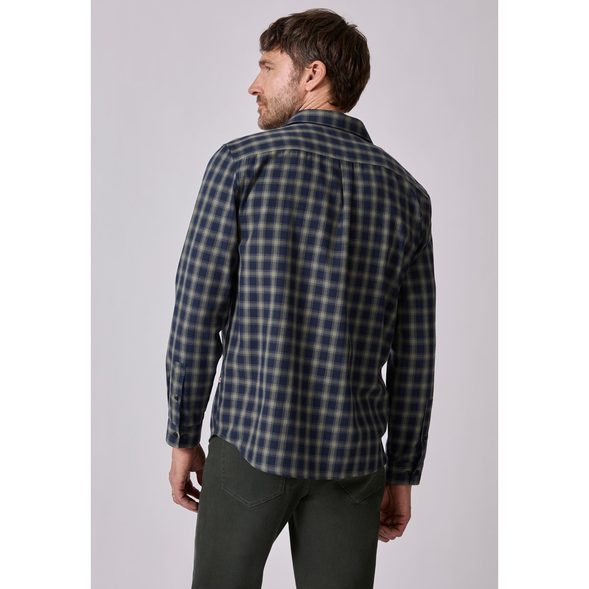 Chemise à carreaux Thermolactyl en flanelle vert kaki carreaux, DAMART