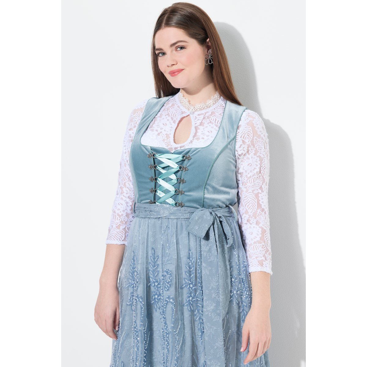 Dirndl sans manches bleu glacier, ULLA POPKEN