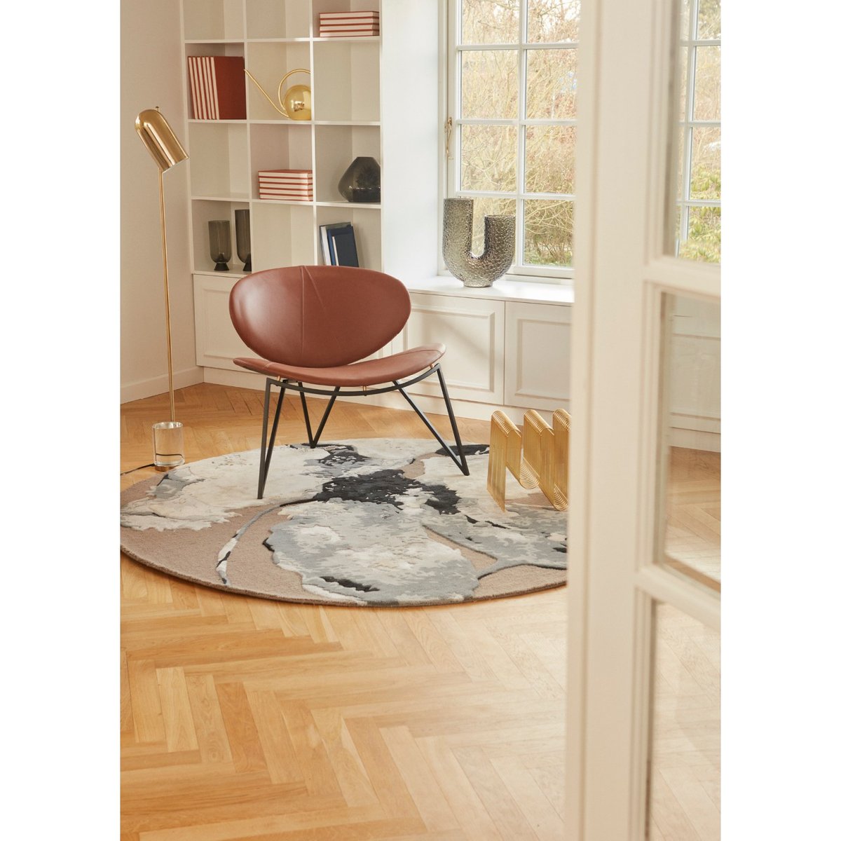 Tapis Floreo 130 cm taupe/gris/noir, AYTM