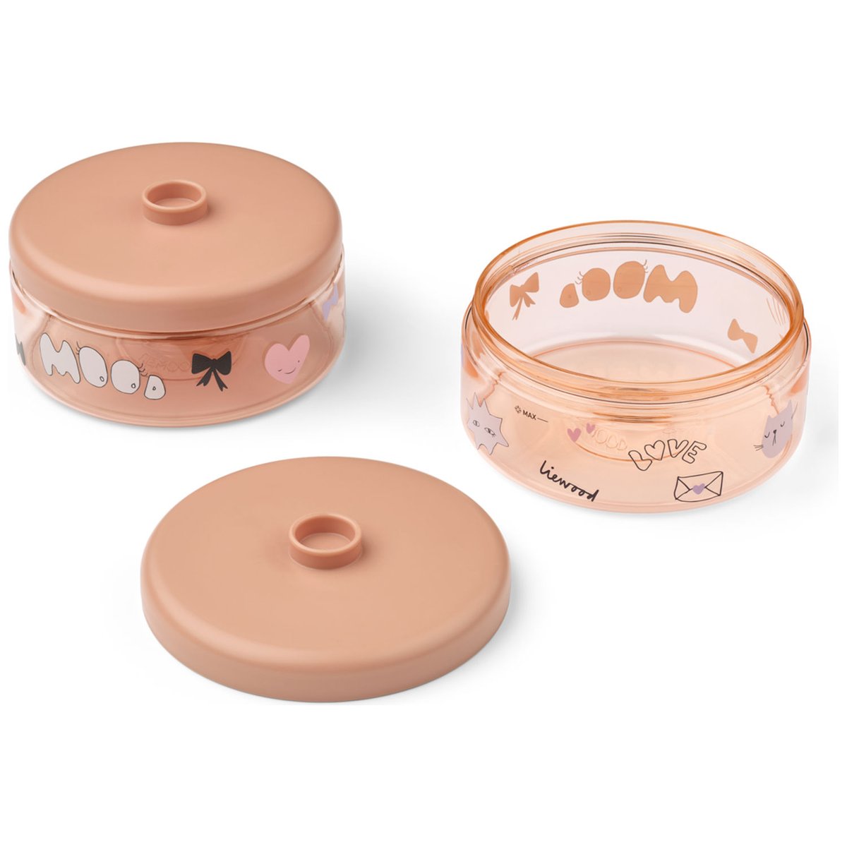 Lot de 2 boîtes alimentaires Dominique rose, blanc, bleu, LIEWOOD