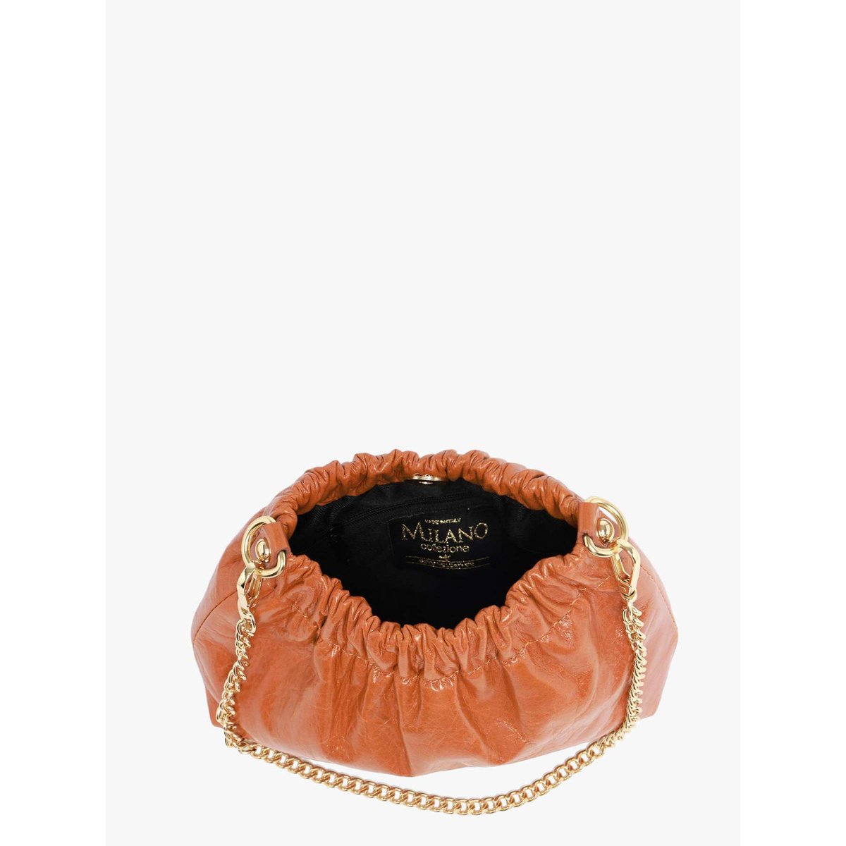 Sac bandoulière Shiny sauvage cuir cuoio, MILANO
