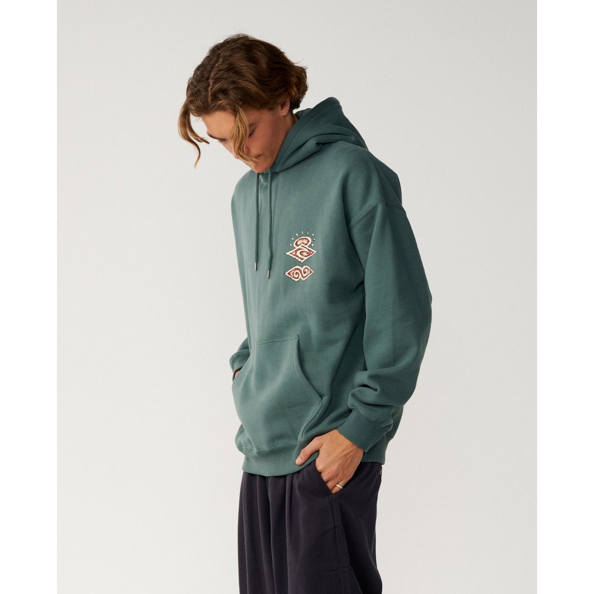 Sweat à capuche Disorder Boneyards muted green, RIP CURL