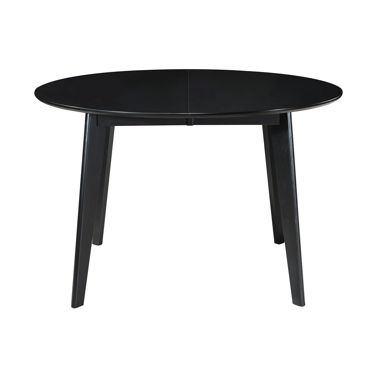 Table à manger ronde extensible finition noyer L120-150 cm LEENA noir, MILIBOO