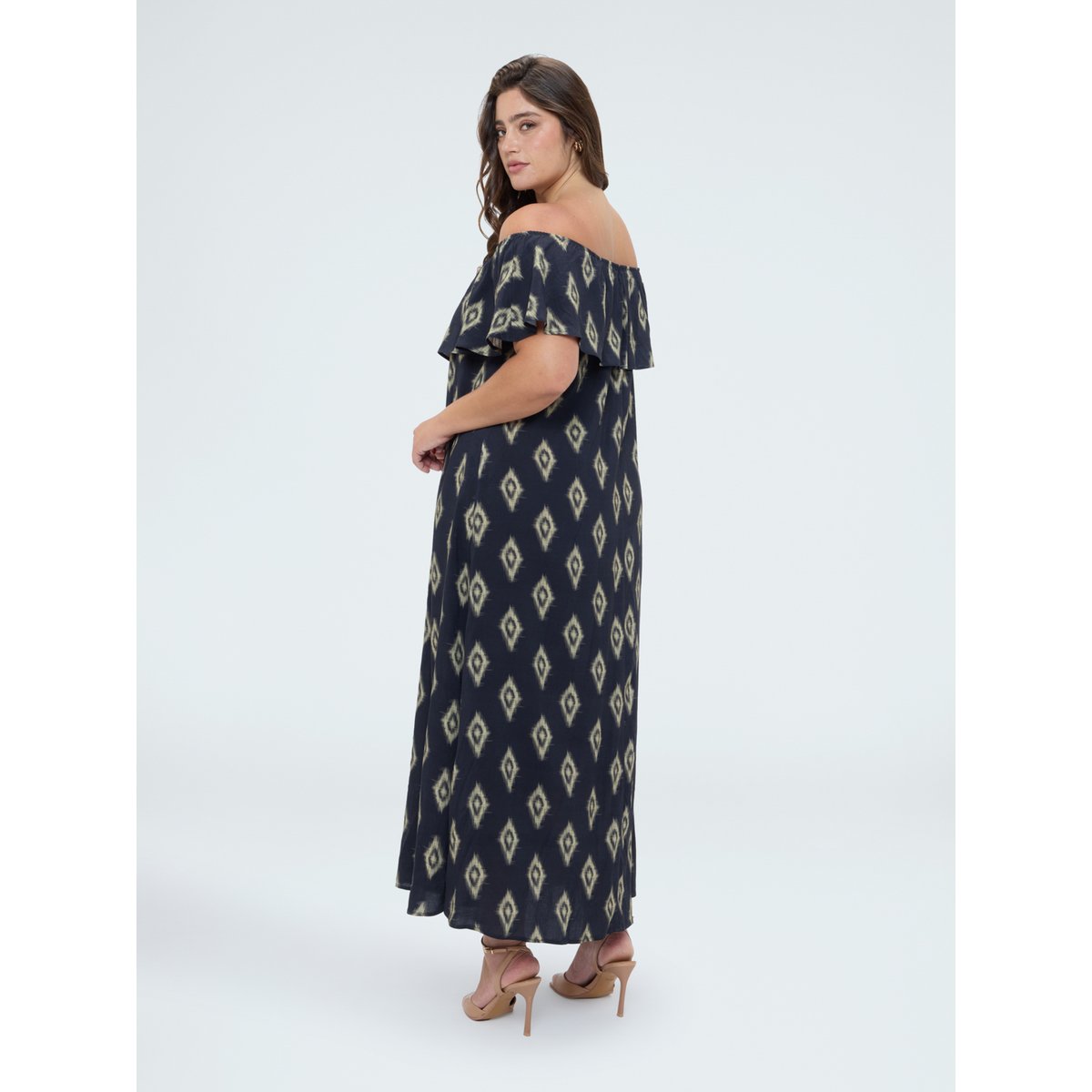 Robe Chill épaules dénudées avec imprimé noir, FIORELLA RUBINO