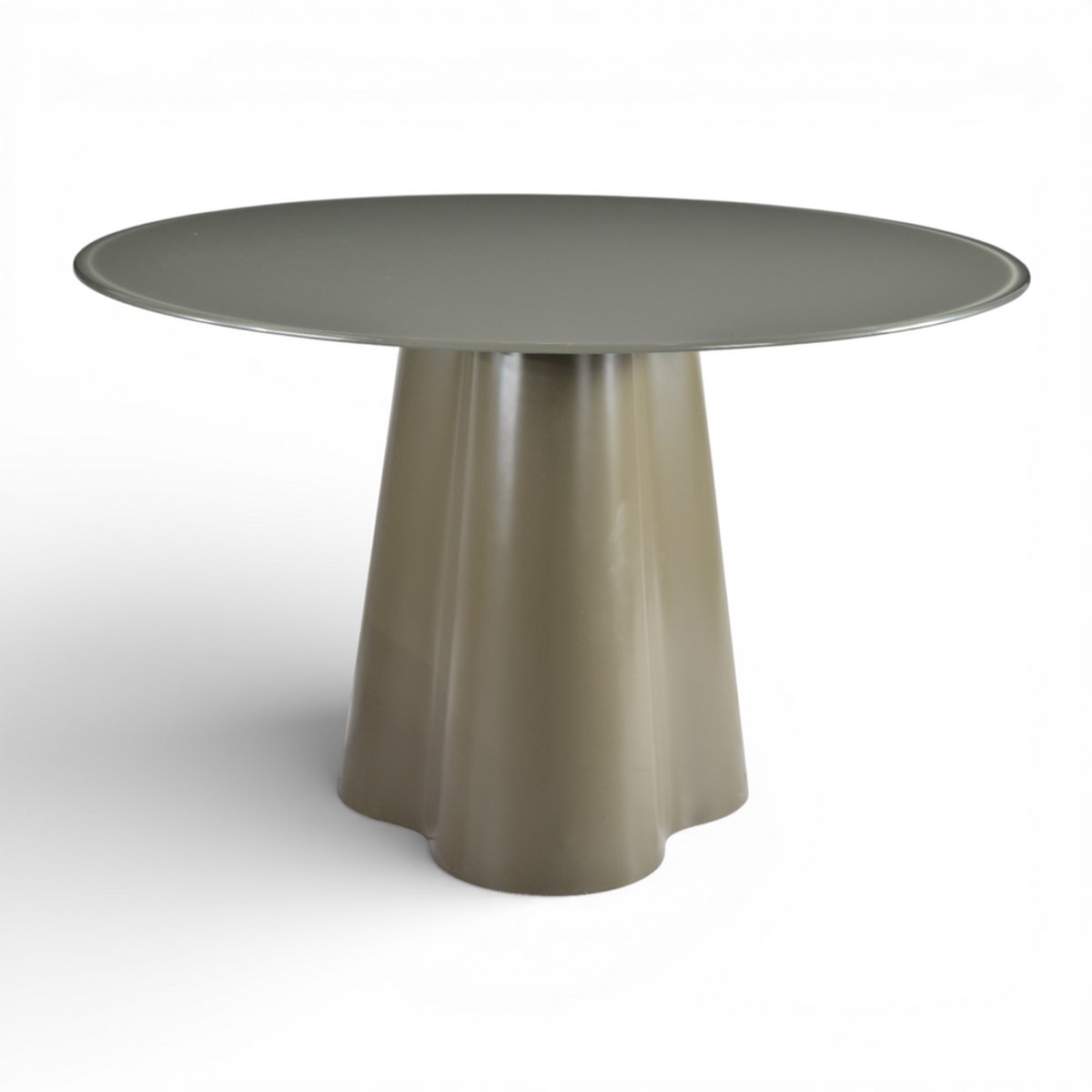 Table repas D120 en verre rouge brillant vert clair, ZAGO