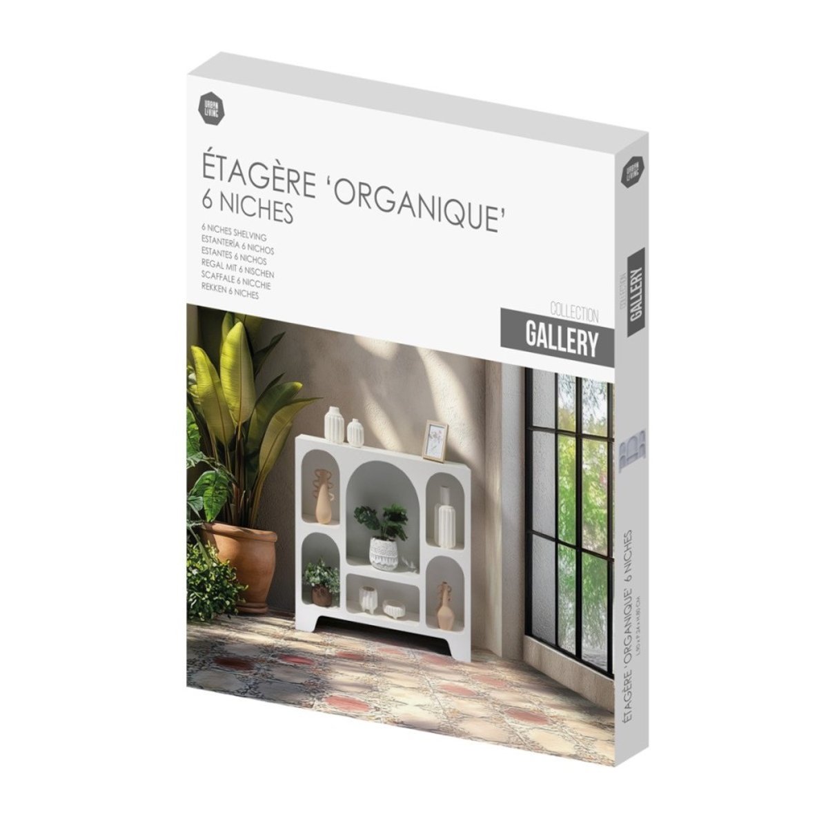 Etagère blanche 6 niches Gallery blanc, DECORATIE