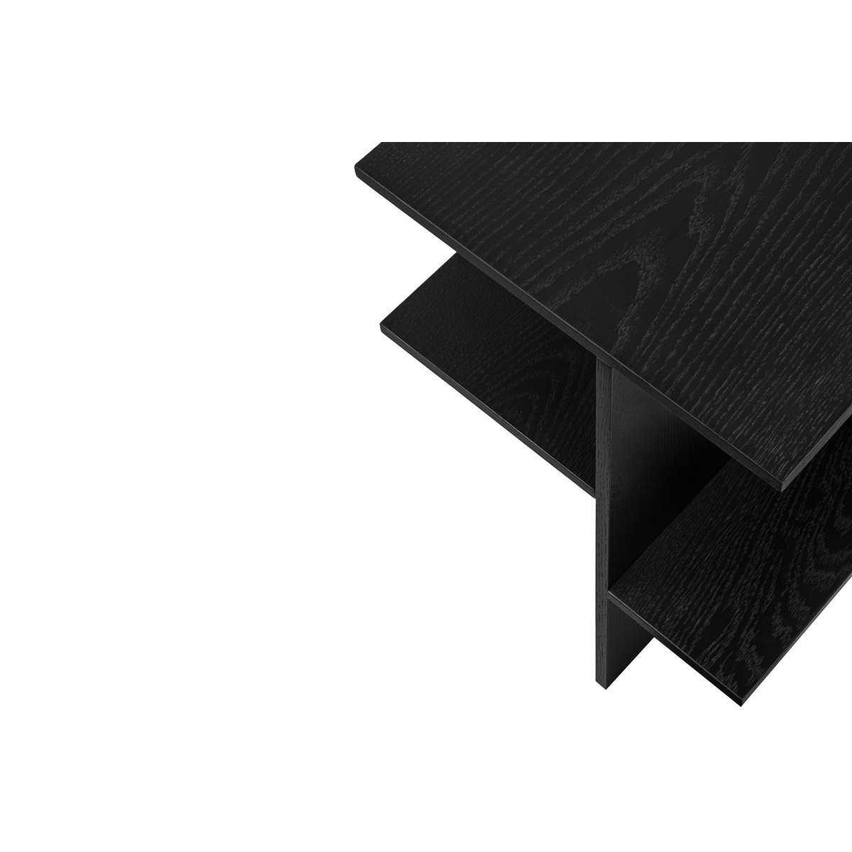 Table d'appoint avec étagères ATIK noir volcan - chêne, NOO.MA