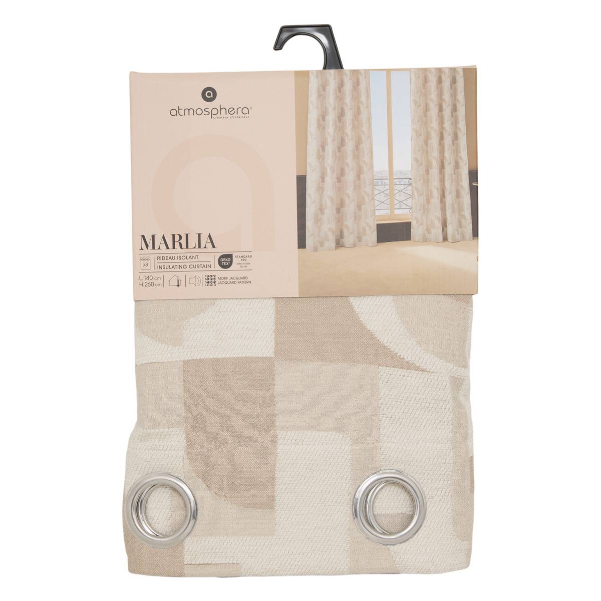Rideau MARLIA beige lin, ATMOSPHERA