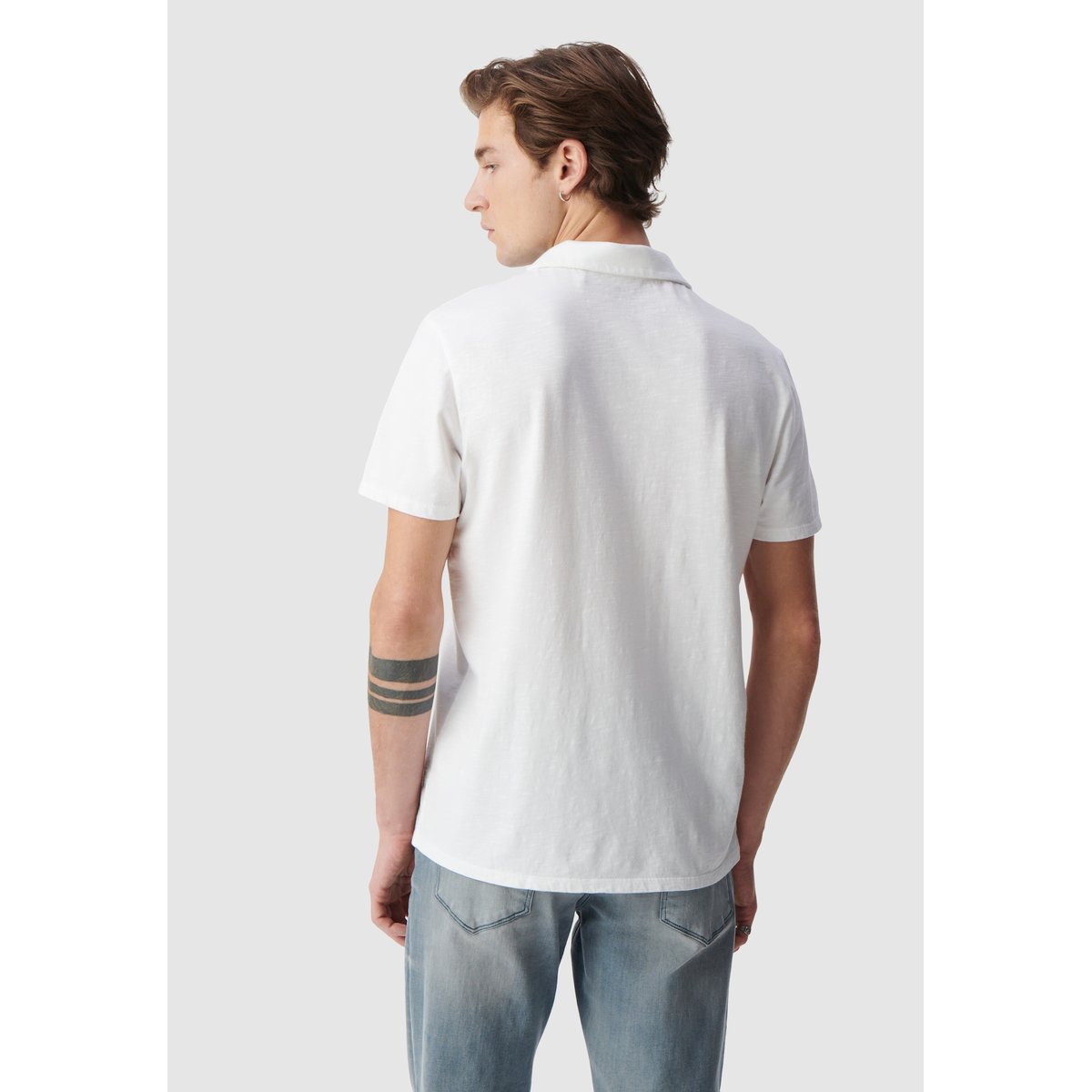 Polo en coton flammé L'Essentiel blanc, IKKS
