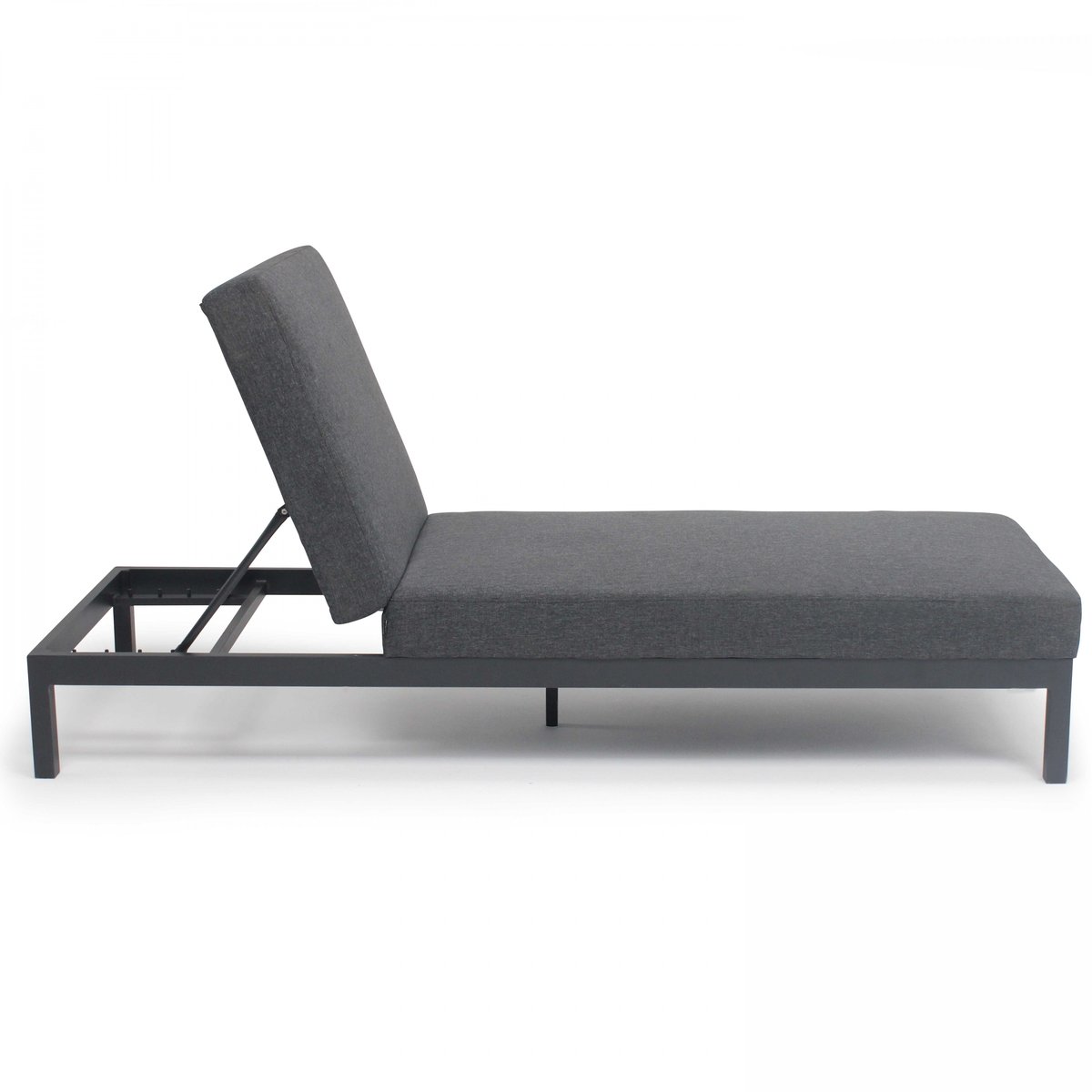 Bain de soleil en aluminium avec coussin, GALAPAGOS gris, OVIALA