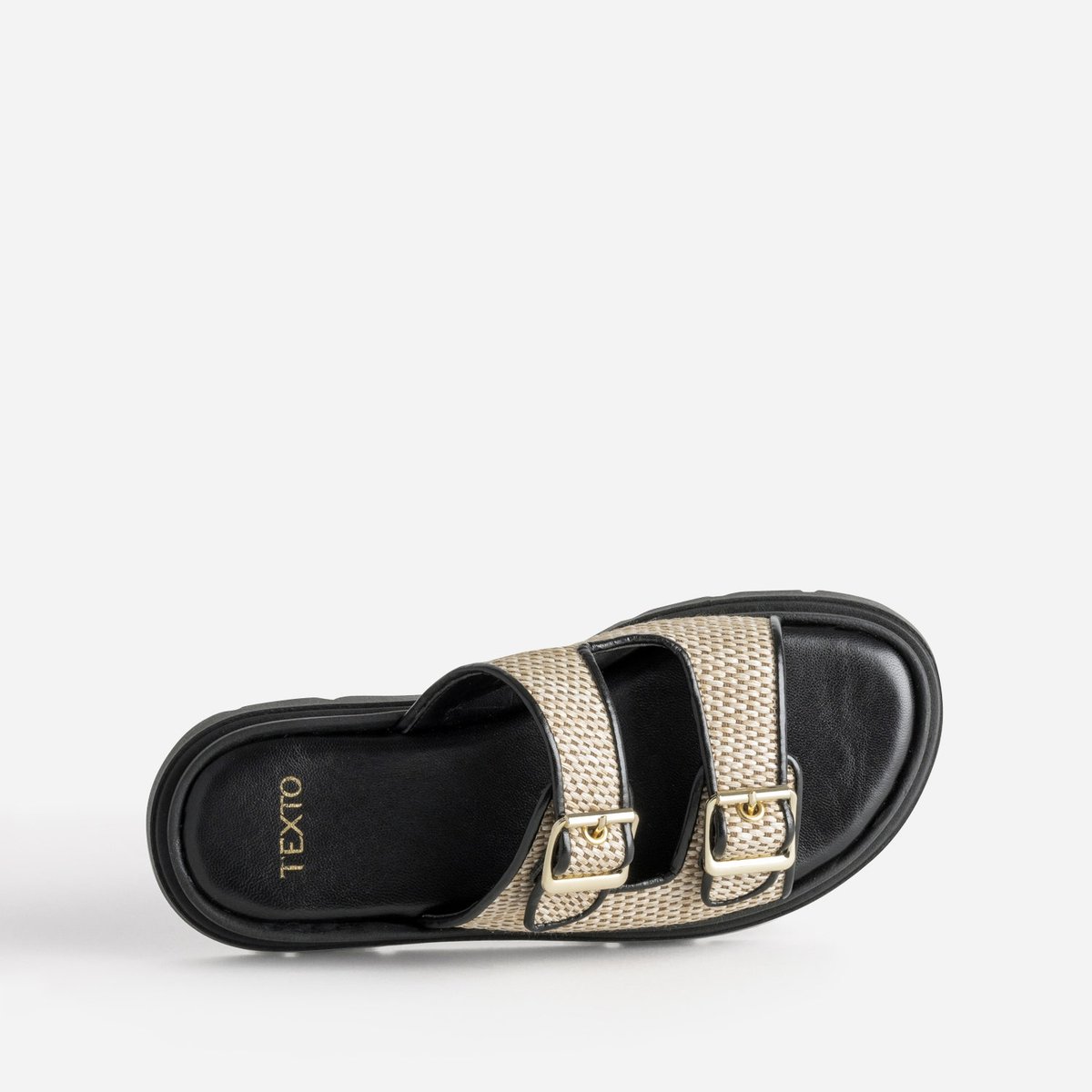 Mule MAUREEN beige/noir, TEXTO