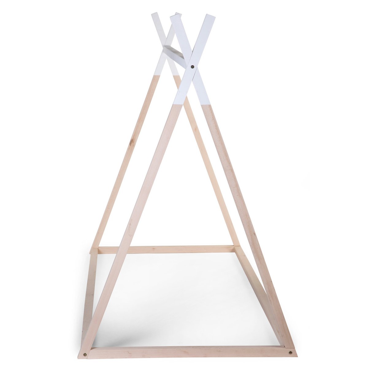 Lit tipi junior bois 90x200 cm bois blanc naturel naturel/blanc, CHILDHOME