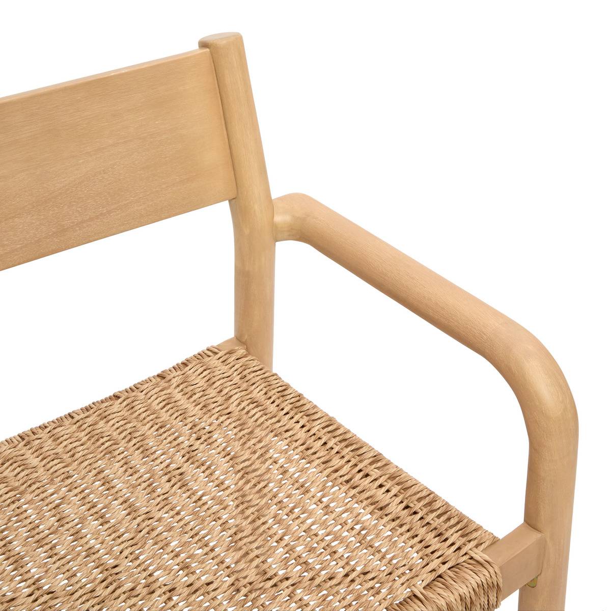 Banc de jardin 3 places en eucalyptus et résine tressée WOOKY beige, HESPERIDE