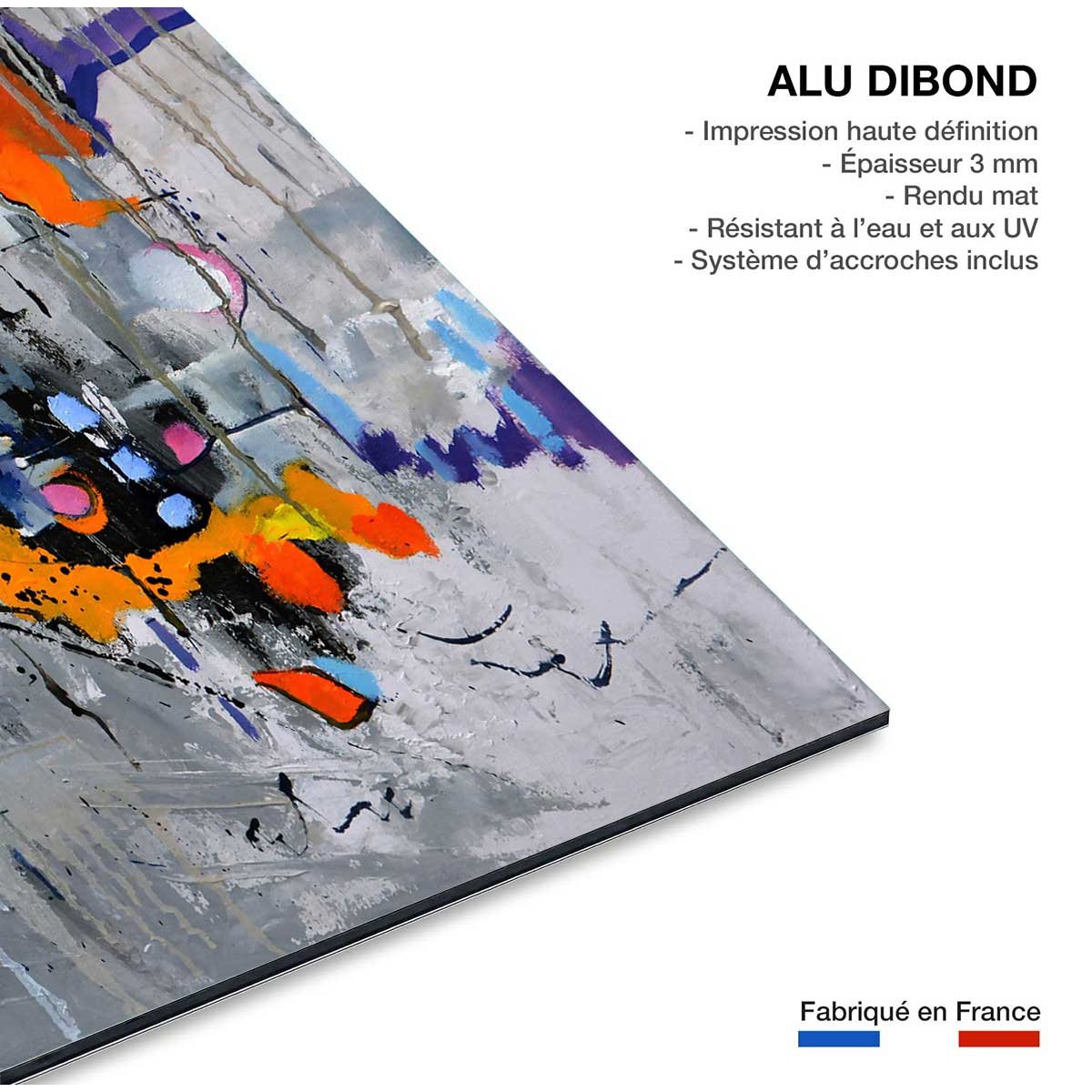 Tableau abstraite city tableau alu dibond, HEXOA