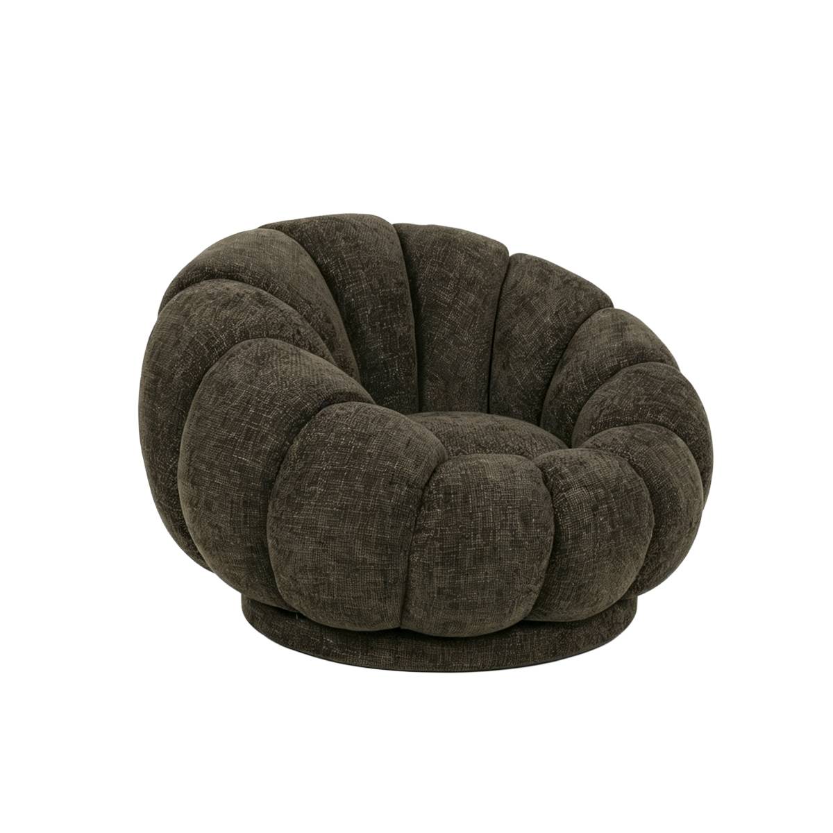 Fauteuil nuage en tissu HÉLÉNA marron, MADE IN MEUBLES 