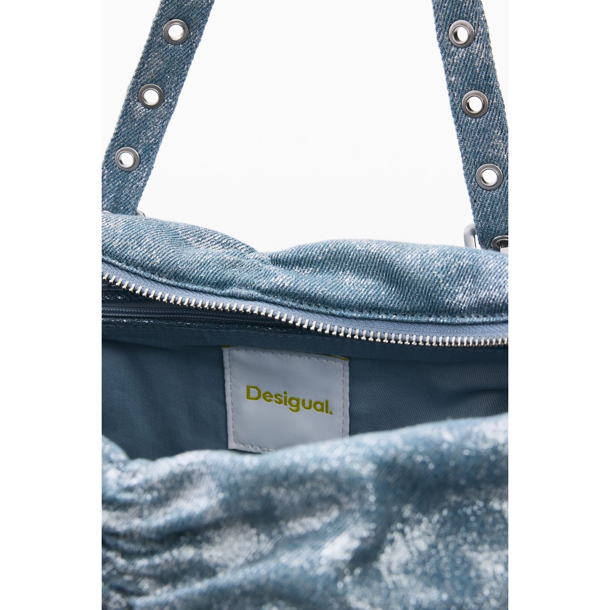 Sac denim froncé bleu, DESIGUAL