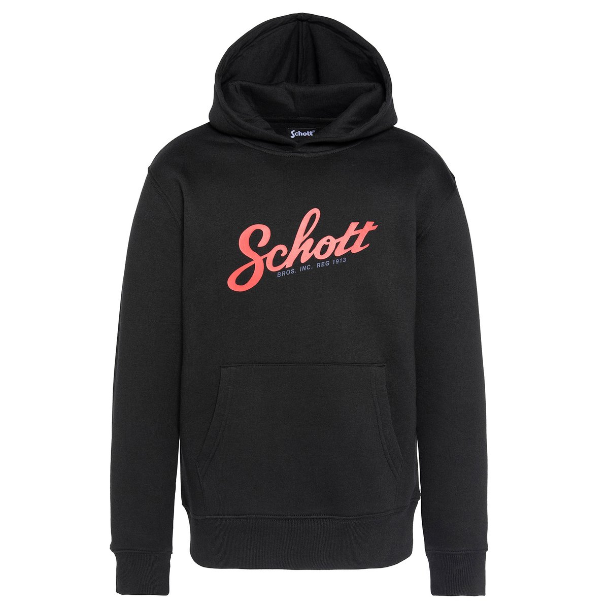 Sweatshirt à capuche enfant noir, SCHOTT
