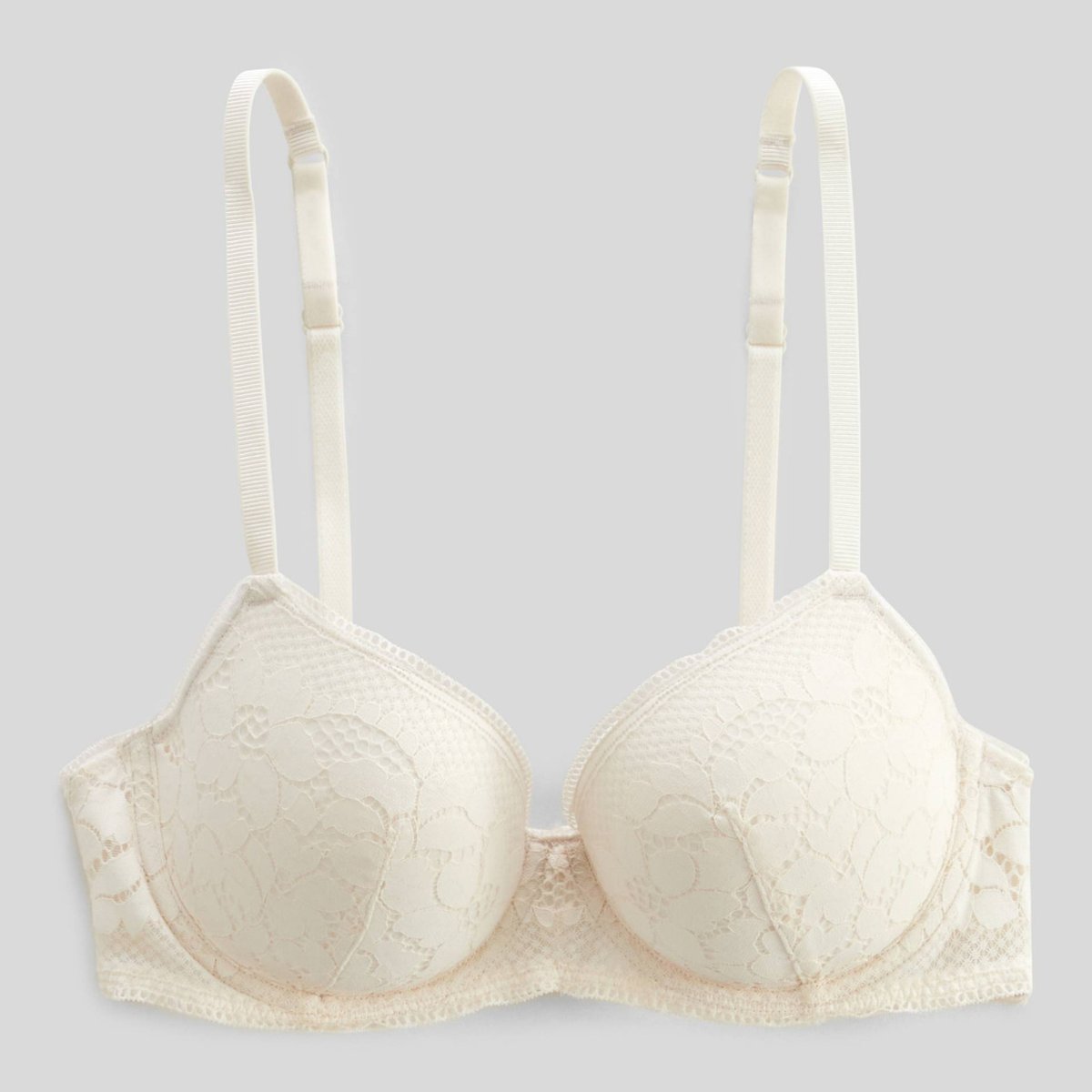 Soutien-gorge corbeille paddé DIANA en dentelle riz, MONOPRIX