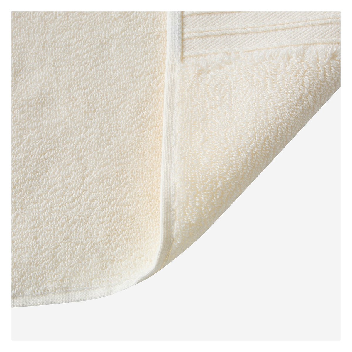 Serviette de bain en coton naturel NAHIA blanc, HABITAT