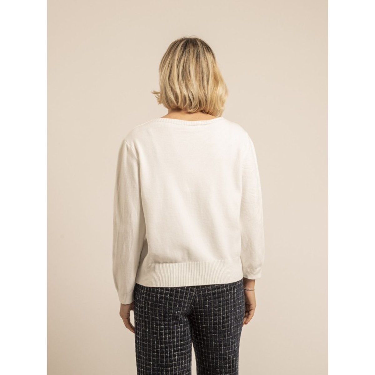 Pull Maille Kaori blanc, DONA LISA