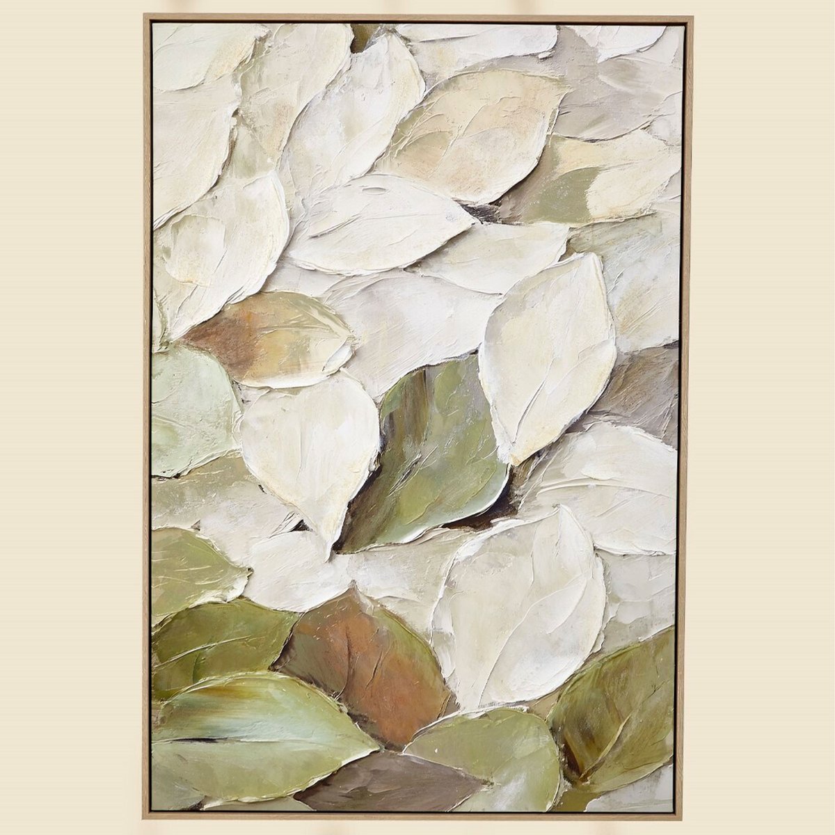 Tableau design feuilles 80x120cm vert, WADIGA
