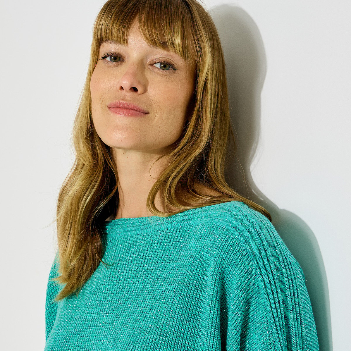 Pull brillant manches courtes vert, GRAIN DE MALICE