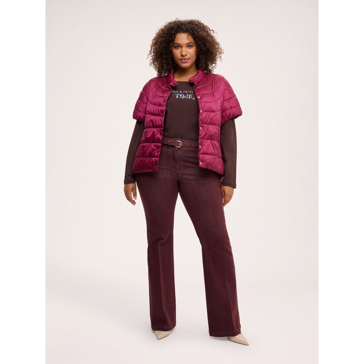 Veste matelassée manches courtes réversible burgundy, FIORELLA RUBINO