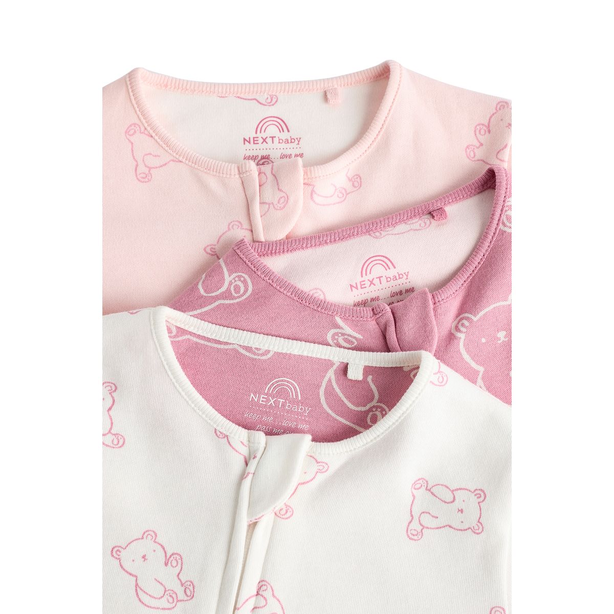 Dors-bien imprimé pour bébé, lot de 3 rose, NEXT