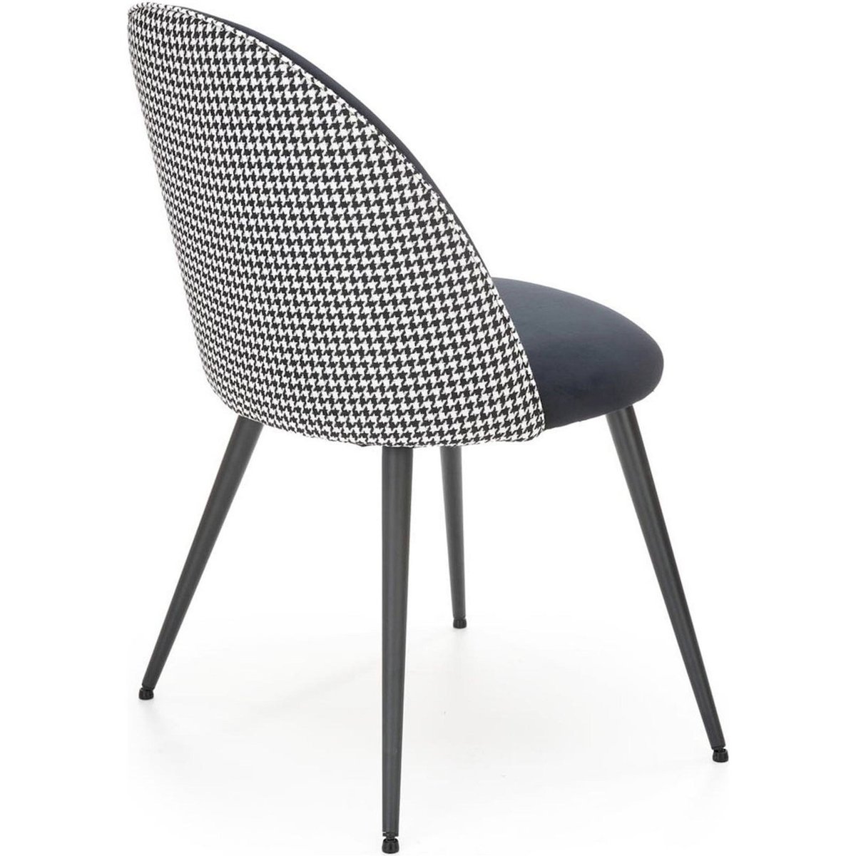 Chaise de salle à manger COLACHEL en velours noir et blanc, RECOLLECTION