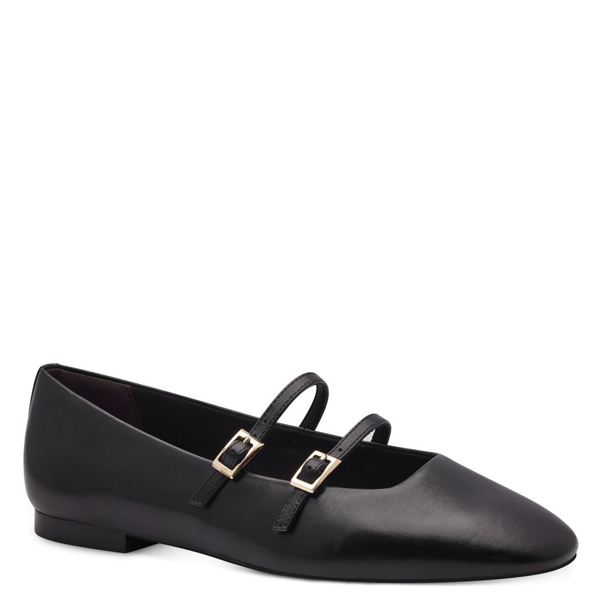 Ballerine en cuir noir, TAMARIS