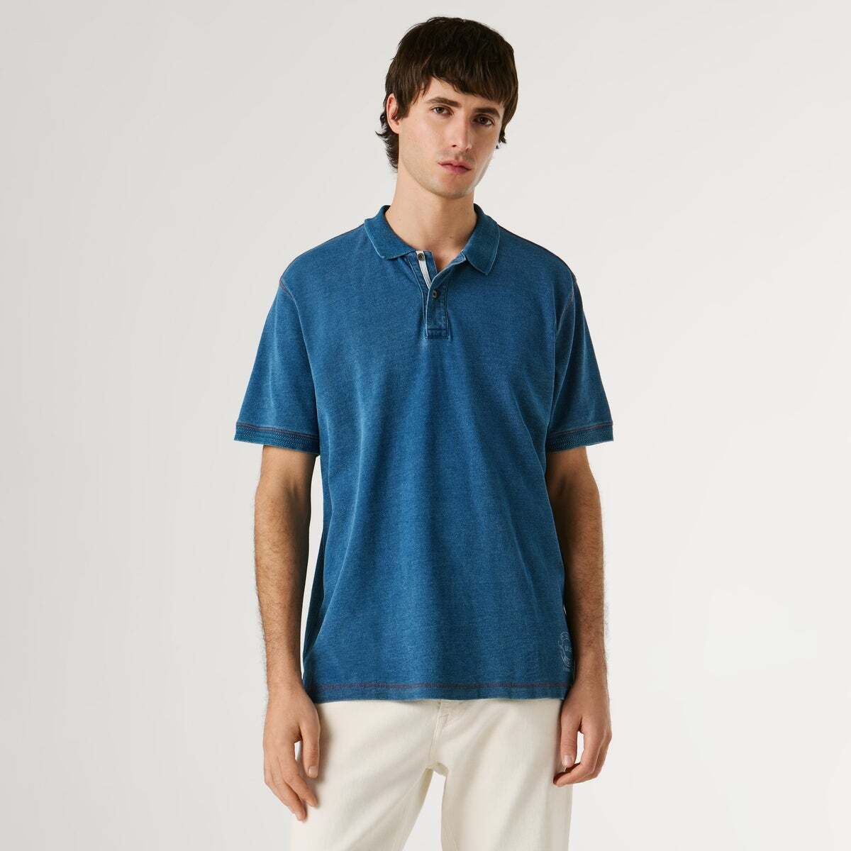 Polo Coupe Regular En Piqué bleu indigo, PEPE JEANS