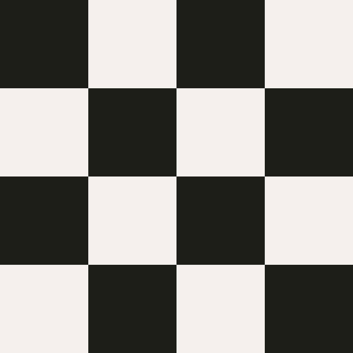 Papier peint papier damier noir et blanc intissé, HEXOA