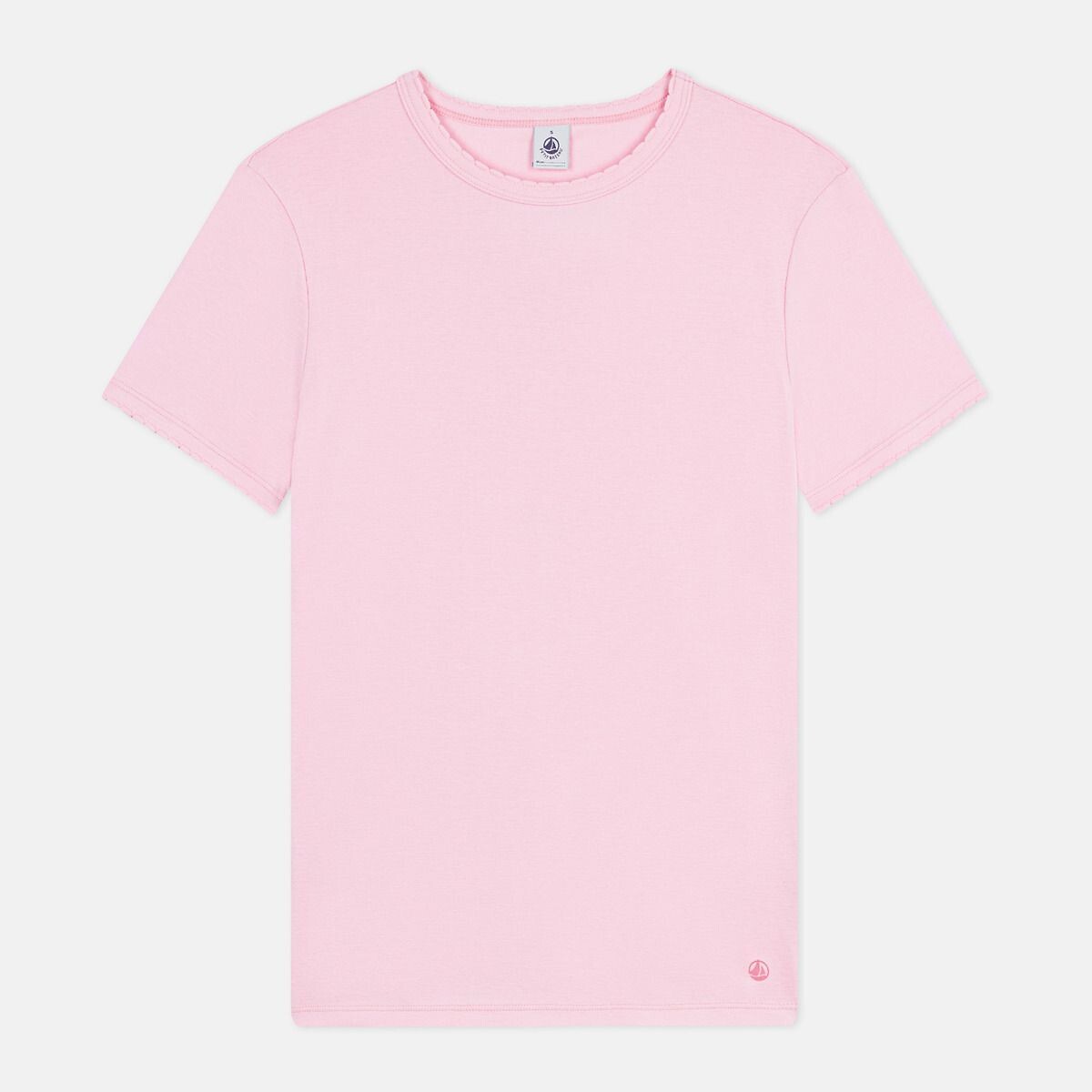 T-Shirt with Short Sleeves and Crew Neck light pink, PETIT BATEAU