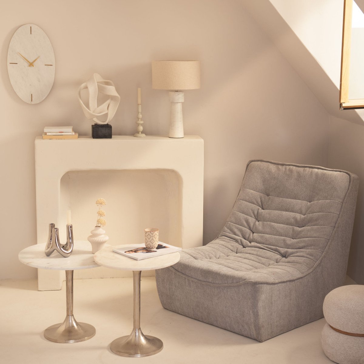 Pouf Nuage 38 cm crème / ivoire, AMADEUS