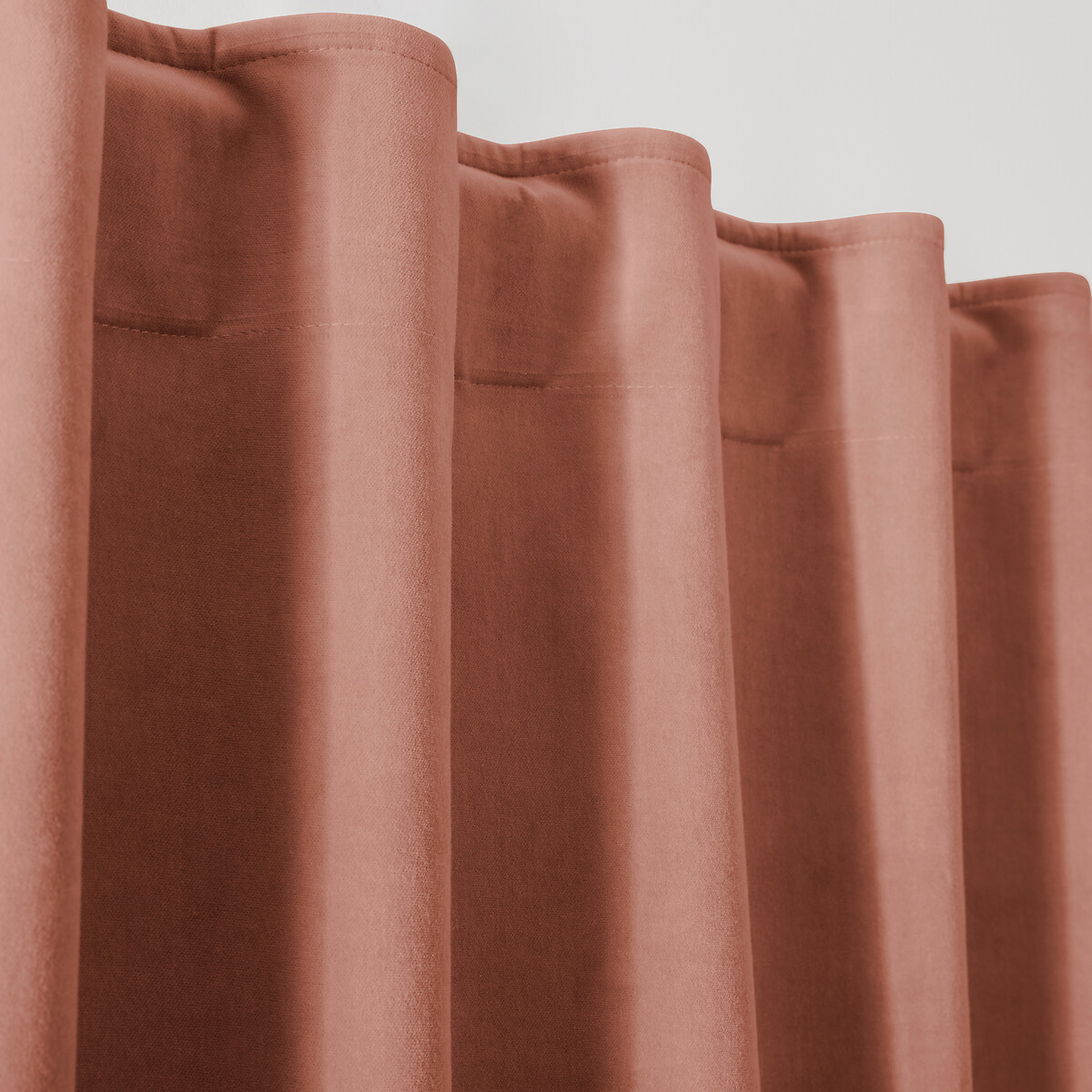 Velvet Thermal Curtain with Hidden Tabs praline, LA REDOUTE INTERIEURS