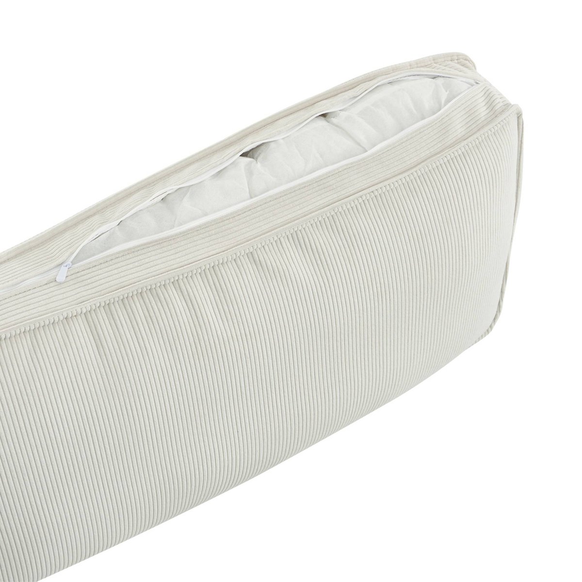 Canapé d'angle droit velours côtelé 3 places CHILL crème, SWEEEK